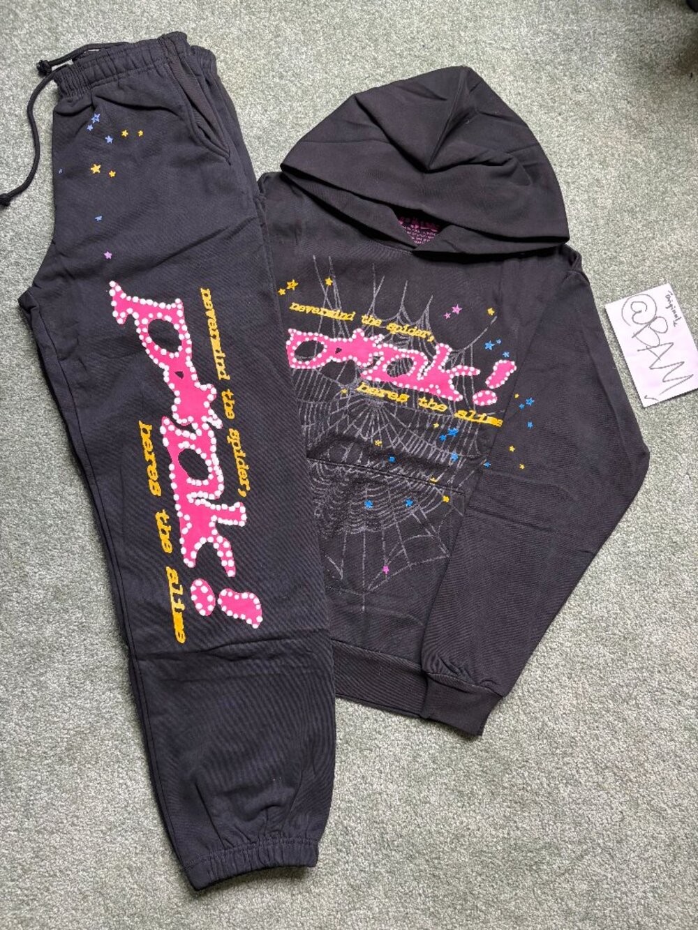 Sp5der Full Punk (P!nk) Hoodie and Joggers Set - Black